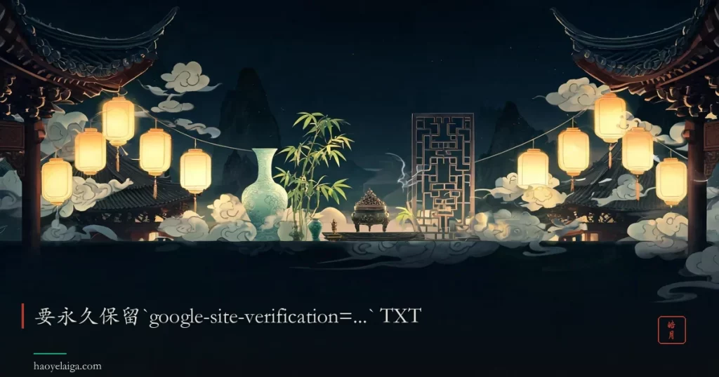 要永久保留`google-site-verification=...` TXT